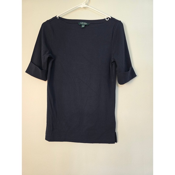 Lauren Ralph Lauren Tops - Ralph Lauren Shirt Short Sleeve Womens Small Blue Cuff Sleeve Top
